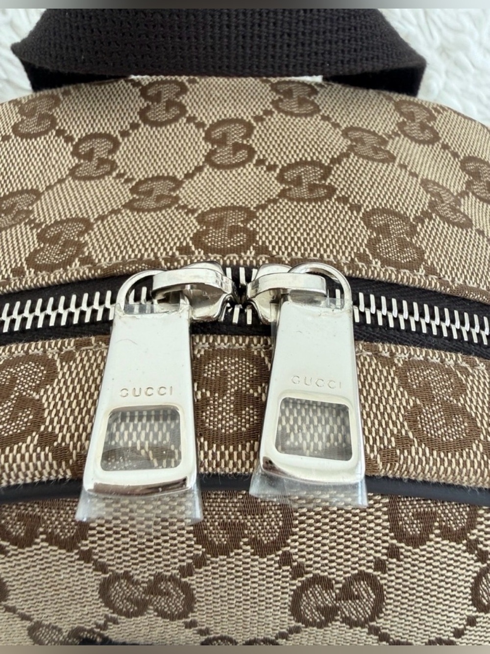 Gucci GG Canvas Backpack Beige Supreme Large 449906 Unused - Picture 3 of 15